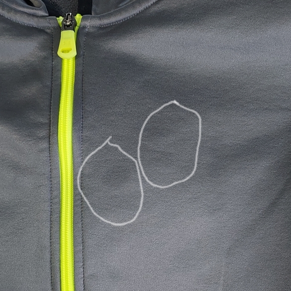 Under Armour girl's size 7 full front zipper gray/fluorescent green trim jacket - Picture 8 of 8